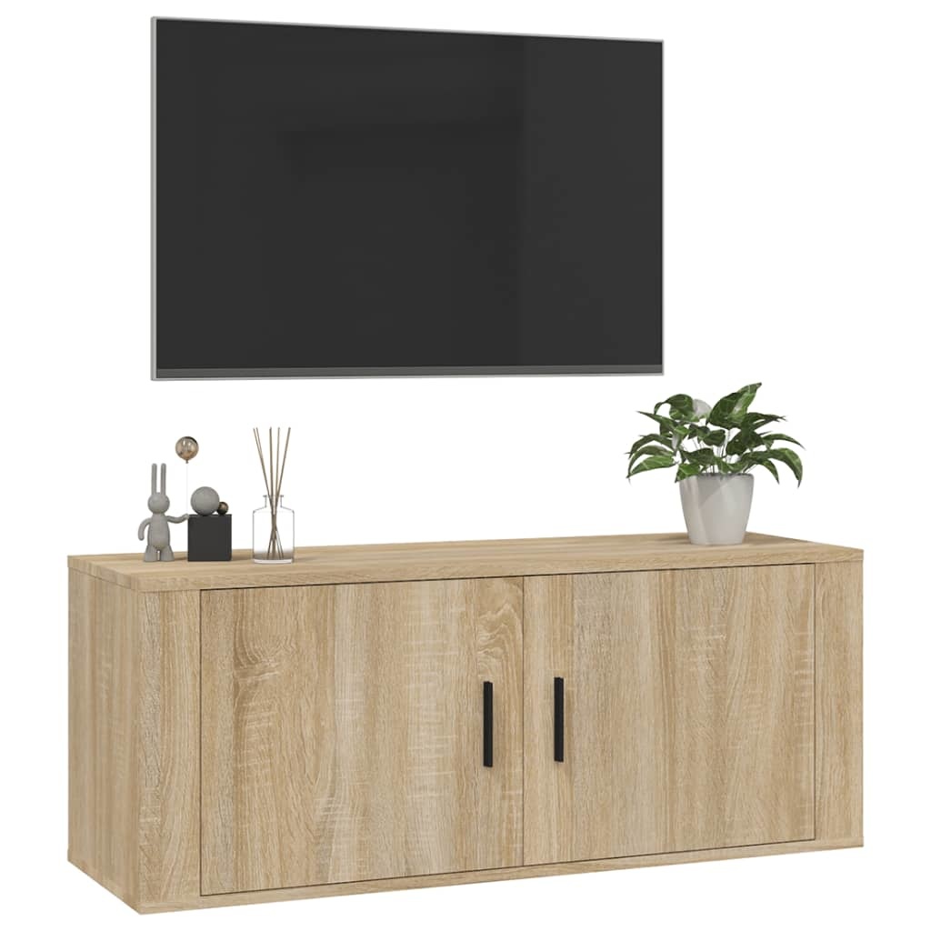 Tv-wandmeubel 100x34,5x40 cm sonoma eikenkleurig