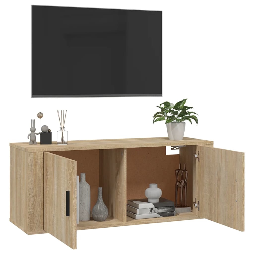 Tv-wandmeubel 100x34,5x40 cm sonoma eikenkleurig