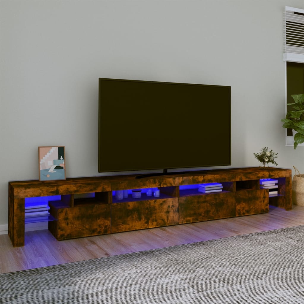 Tv-meubel LED-verlichting 280x36,5x40 cm gerookt eikenkleurig