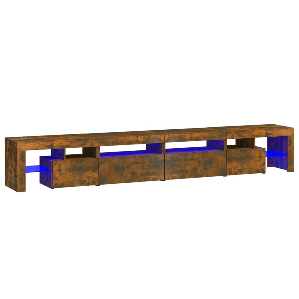 Tv-meubel LED-verlichting 280x36,5x40 cm gerookt eikenkleurig