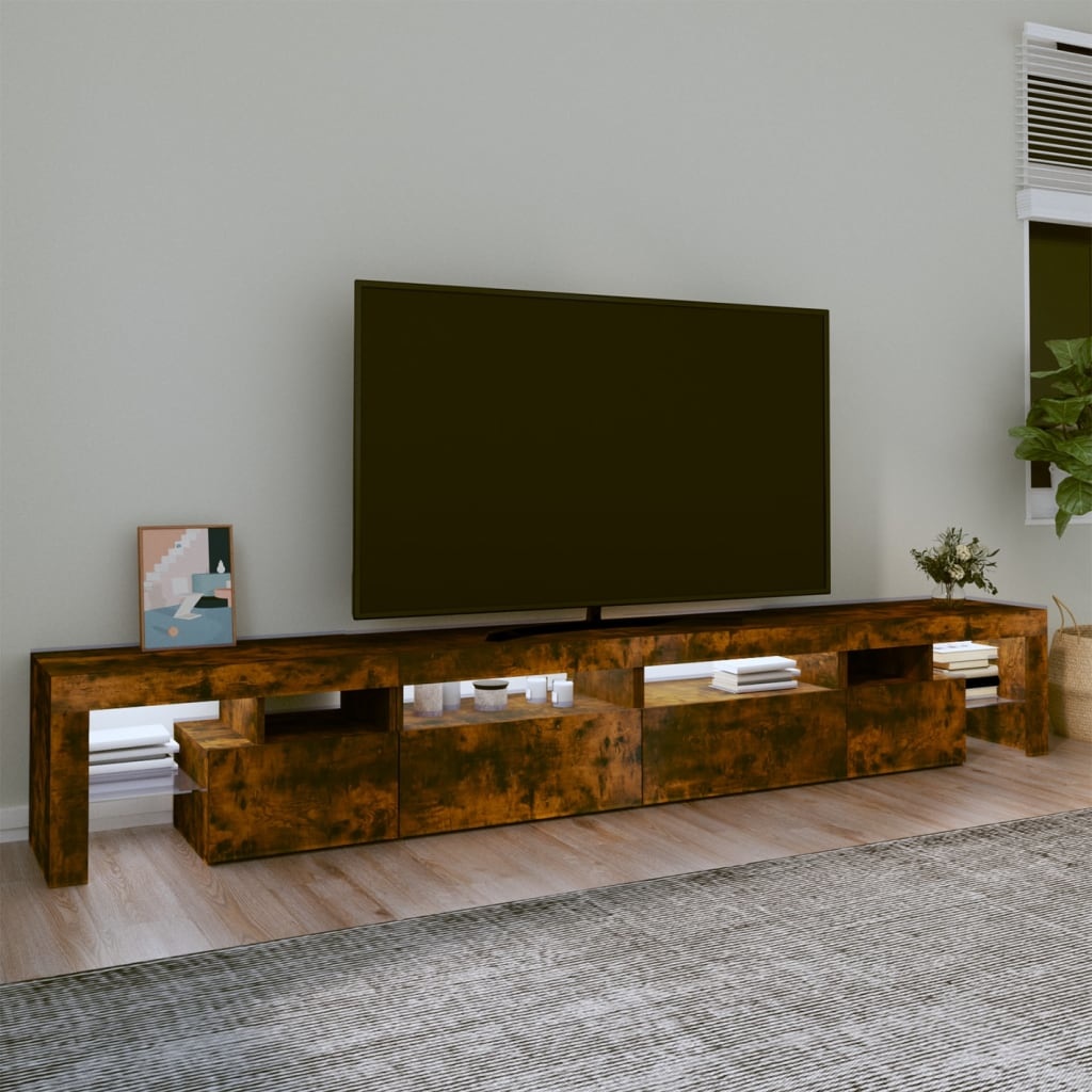 Tv-meubel LED-verlichting 280x36,5x40 cm gerookt eikenkleurig