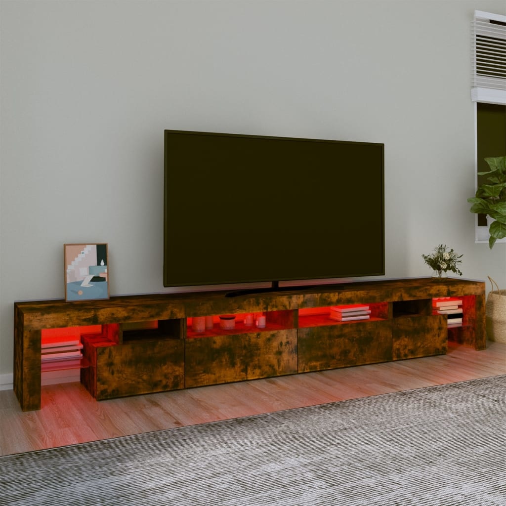 Tv-meubel LED-verlichting 280x36,5x40 cm gerookt eikenkleurig