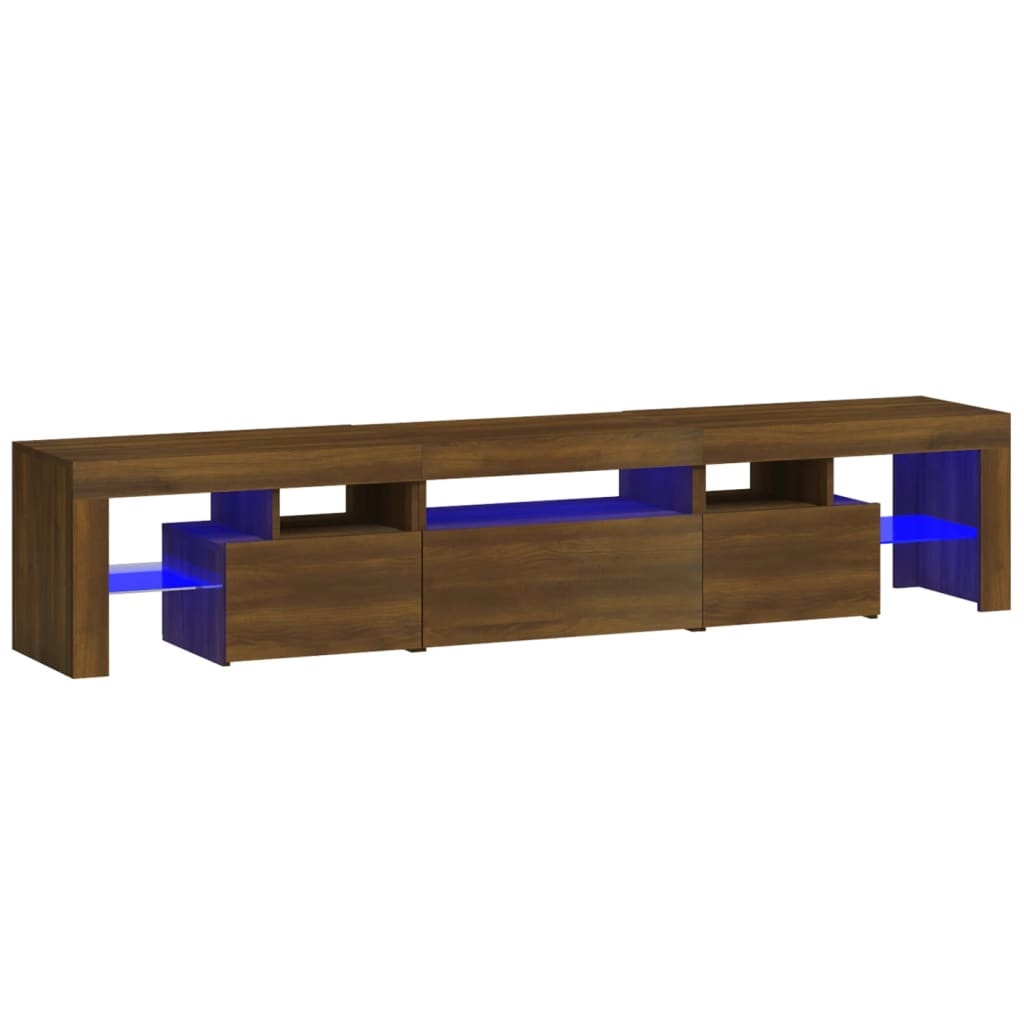 Tv-meubel met LED-verlichting 200x36,5x40 cm bruineikenkleurig
