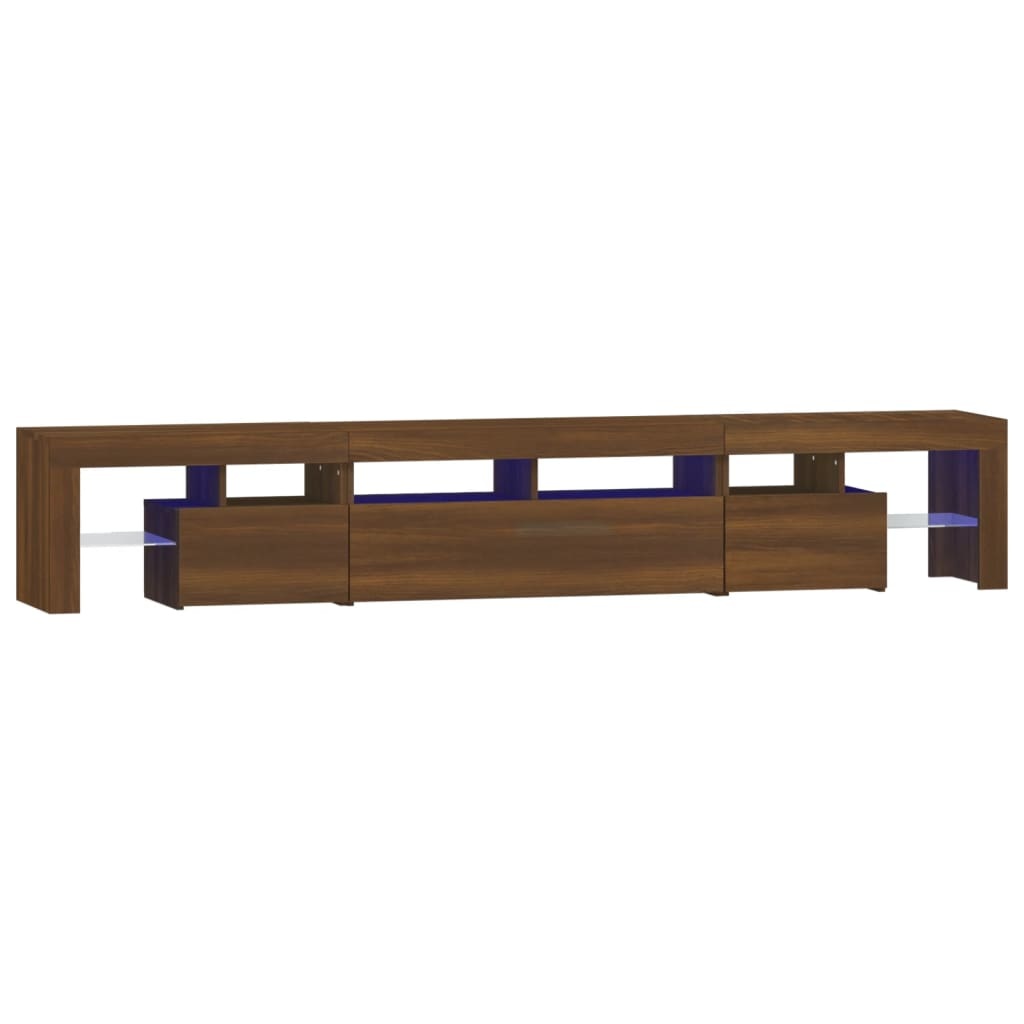 Tv-meubel met LED-verlichting 230x36,5x40 cm bruineikenkleurig