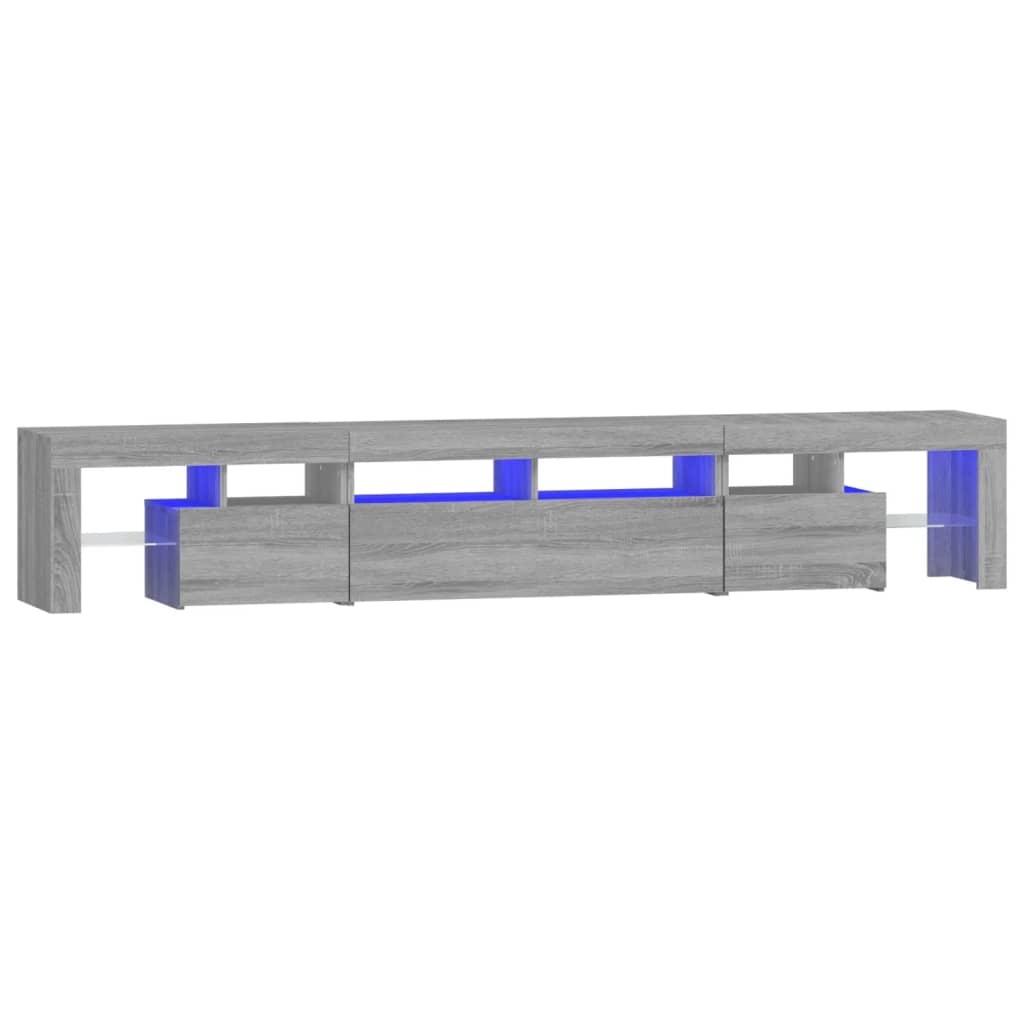 Tv-meubel met LED-verlichting 230x36,5x40 cm grijs sonoma eiken