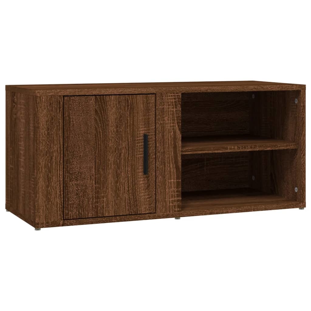 Tv-meubel 80x31,5x36 cm bewerkt hout bruineikenkleurig