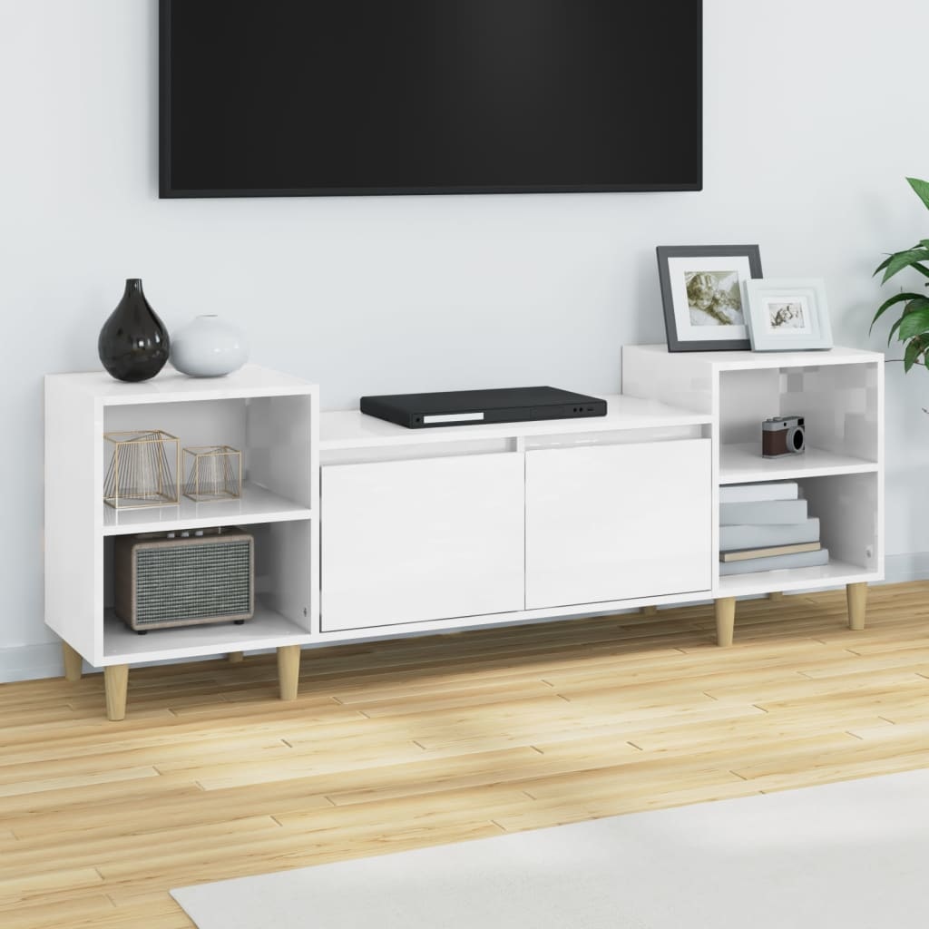 Tv-meubel 160x35x55 cm bewerkt hout hoogglans - TV meubel Nederland