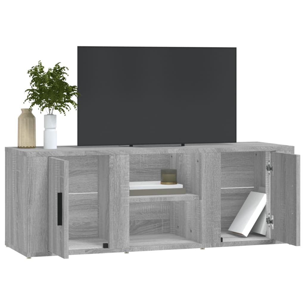Tv-meubel 100x31,5x35 cm bewerkt hout grijs sonoma eikenkleurig