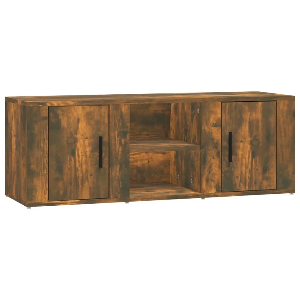 Tv-meubel 100x31,5x35 cm bewerkt hout gerookt eikenkleurig