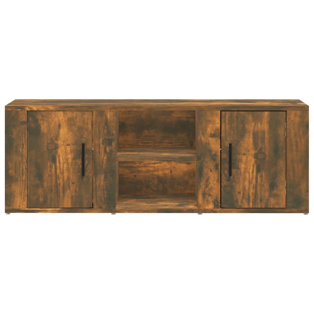 Tv-meubel 100x31,5x35 cm bewerkt hout gerookt eikenkleurig