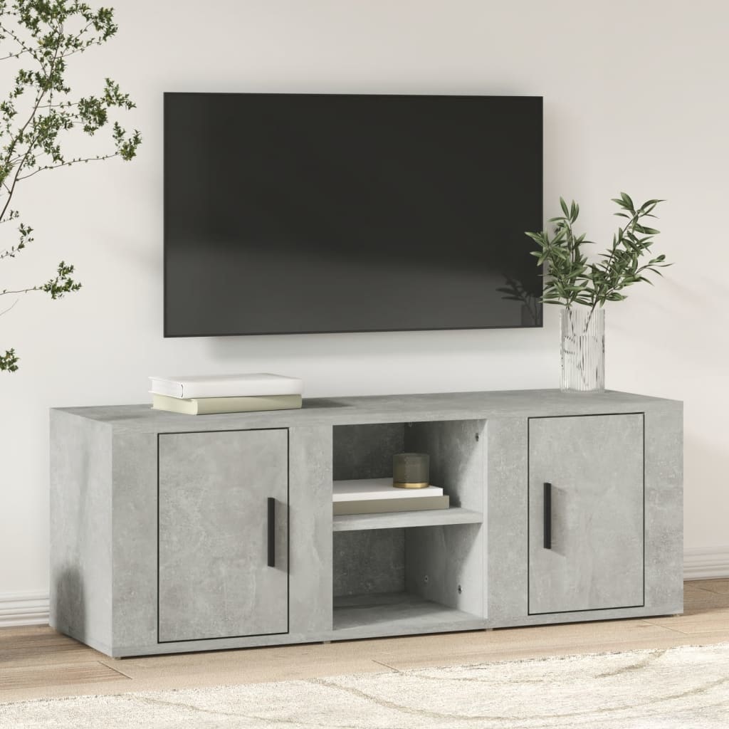 Tv-meubel 100x31,5x35 cm bewerkt hout betongrijs