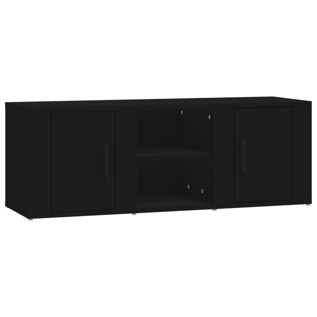 Tv-meubel 100x31,5x35 cm bewerkt hout zwart