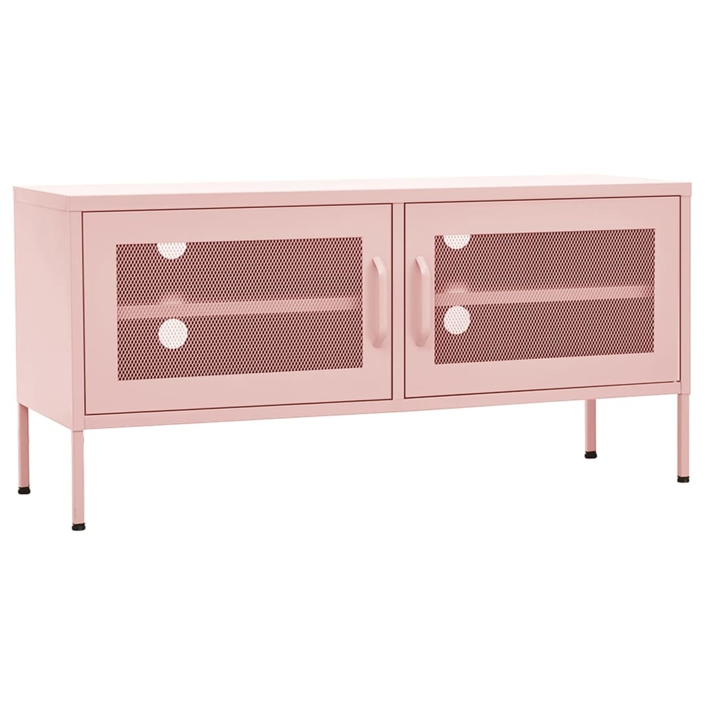 Tv-meubel 105x35x50 cm staal roze