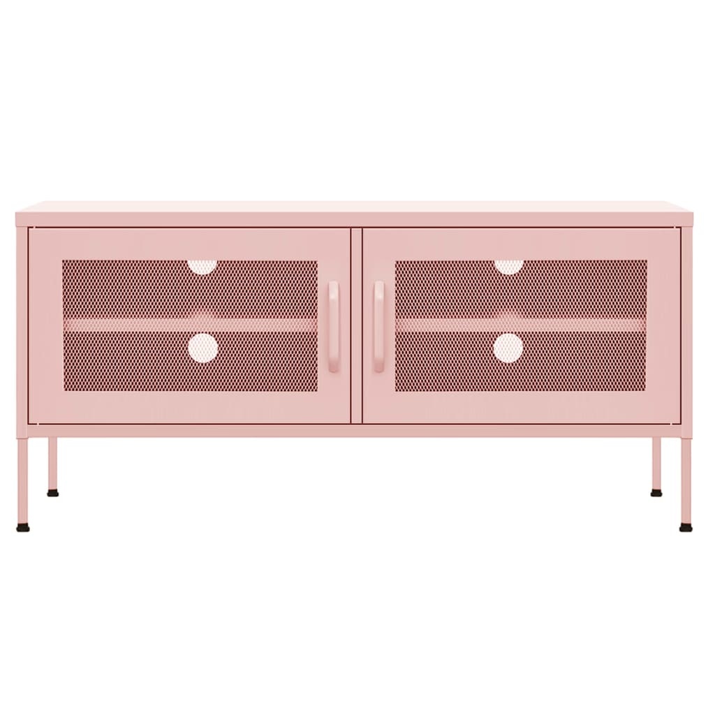 Tv-meubel 105x35x50 cm staal roze