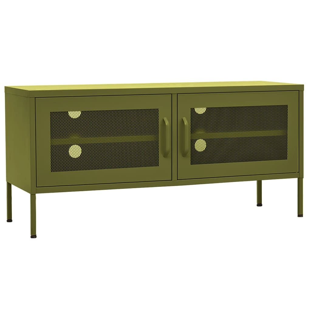 Tv-meubel 105x35x50 cm staal olijfgroen