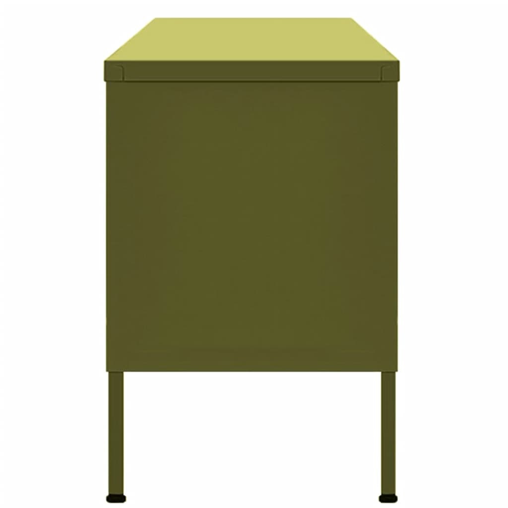 Tv-meubel 105x35x50 cm staal olijfgroen