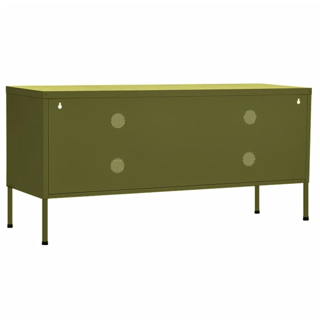 Tv-meubel 105x35x50 cm staal olijfgroen