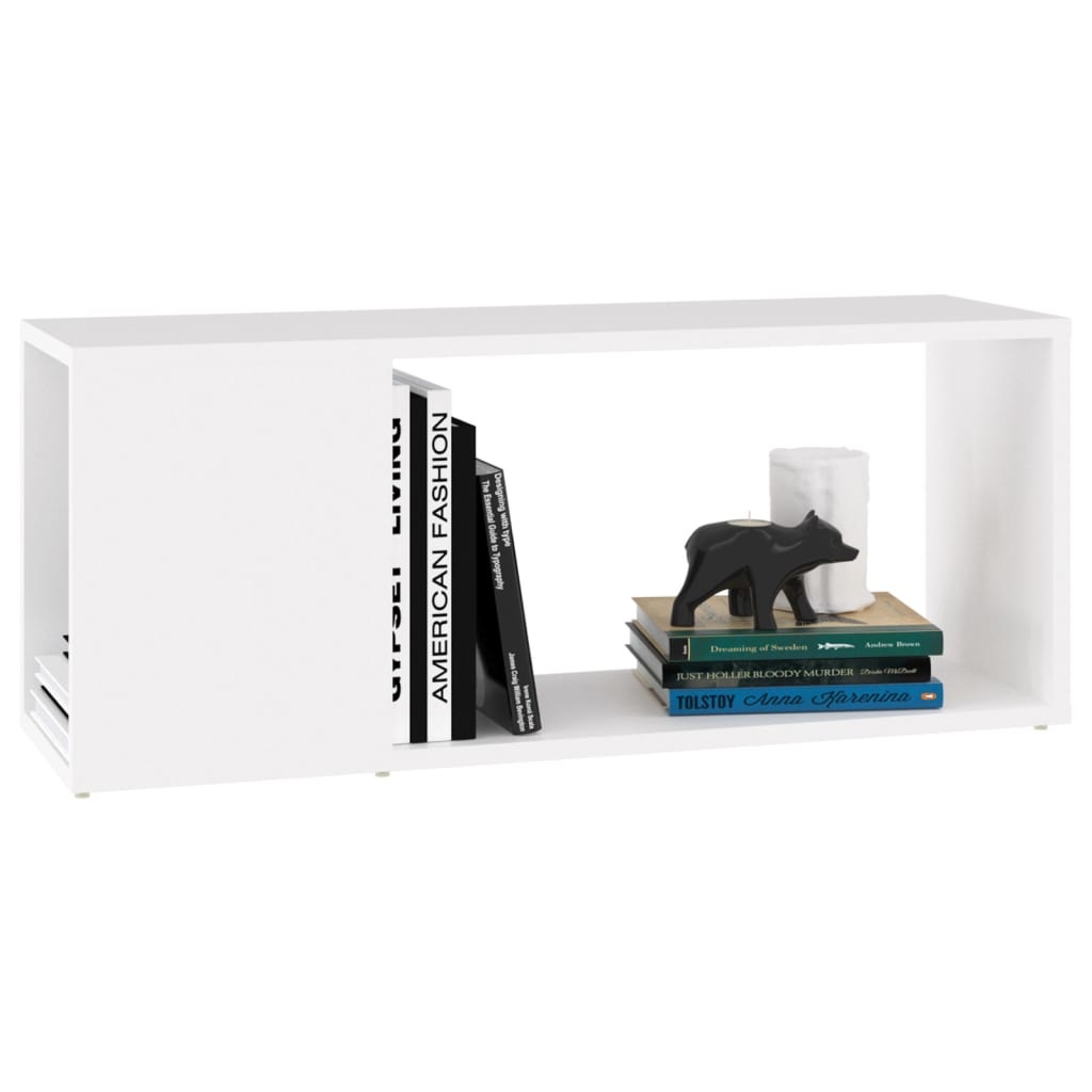 Tv-meubel 80x24x32 cm bewerkt hout wit