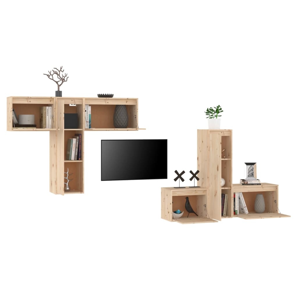 Tv-meubelen 6 st massief grenenhout