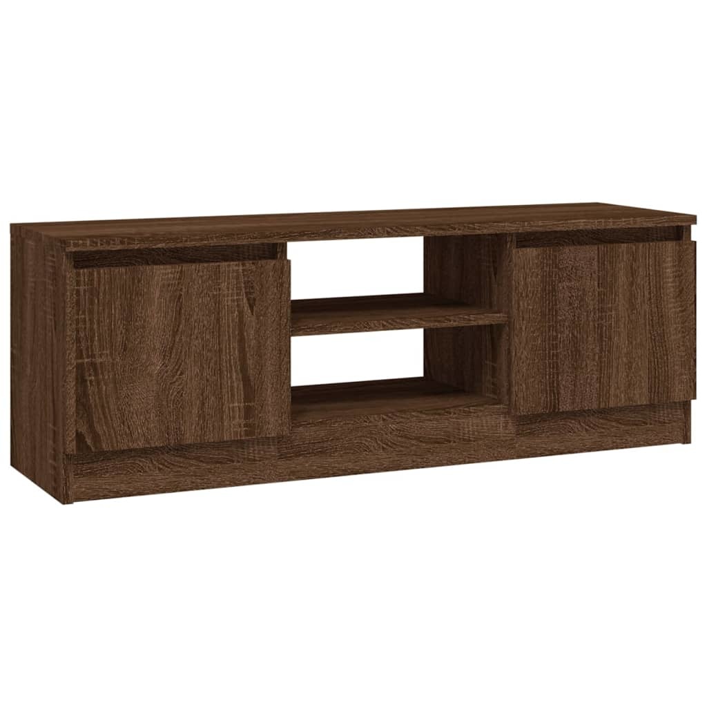 Tv-meubel met deur 102x30x36 cm bruineikenkleurig