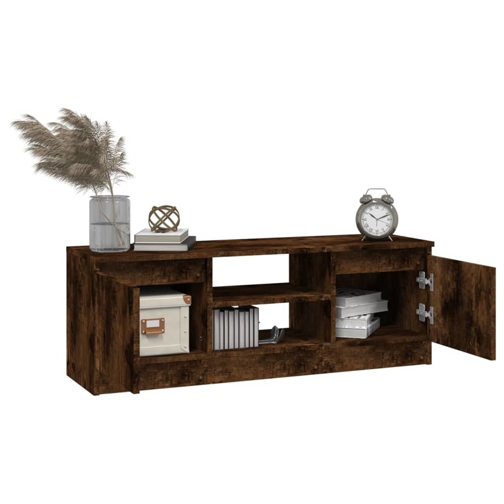 Tv-meubel met deur 102x30x36 cm gerookt eikenkleurig