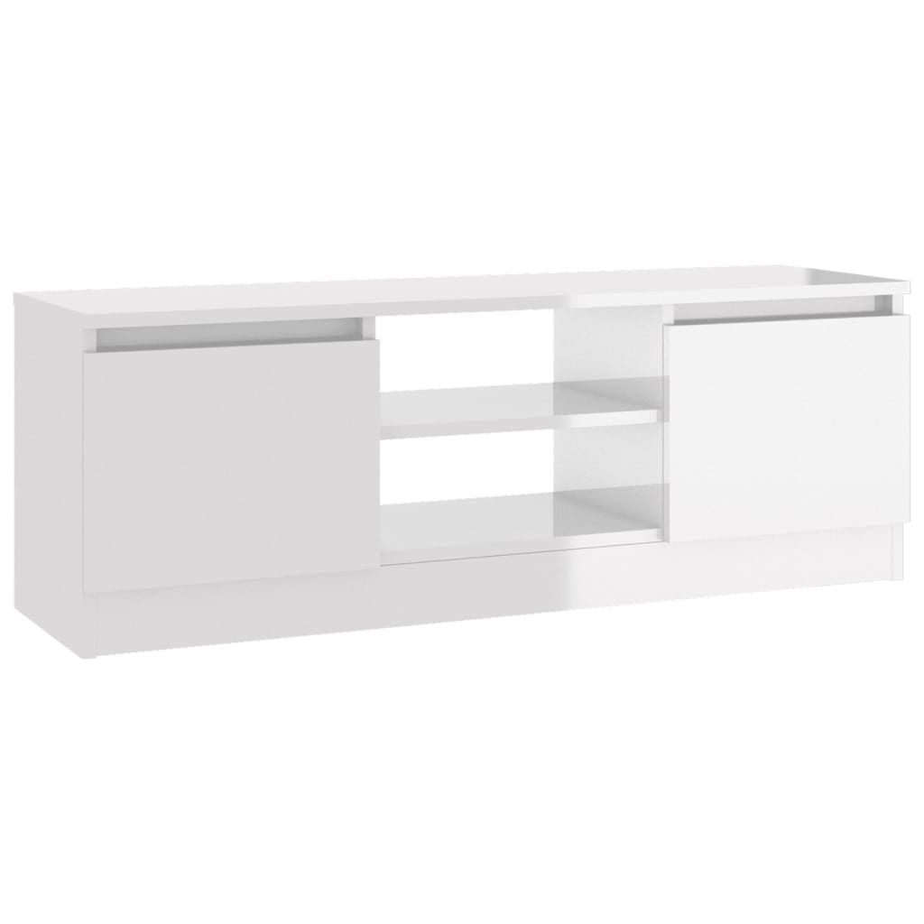Tv-meubel met deur 102x30x36 cm hoogglans wit