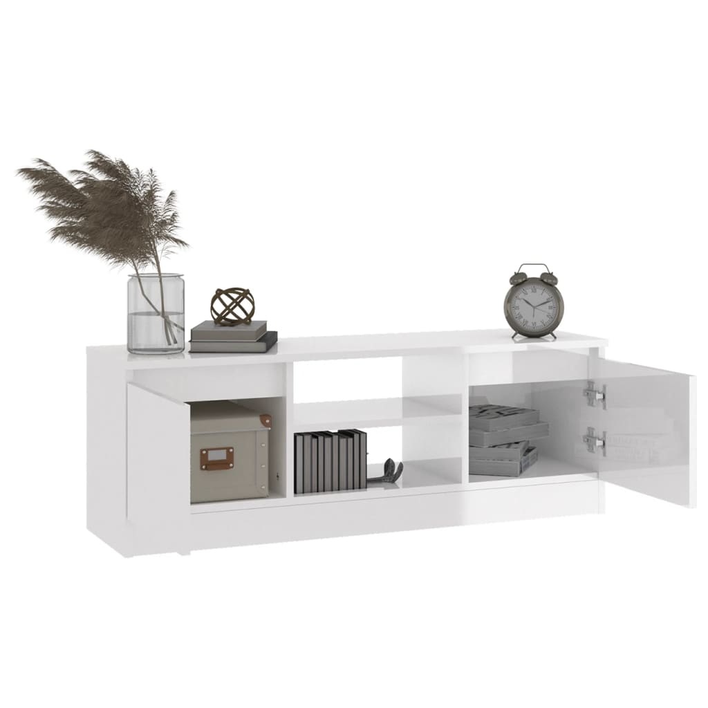 Tv-meubel met deur 102x30x36 cm hoogglans wit