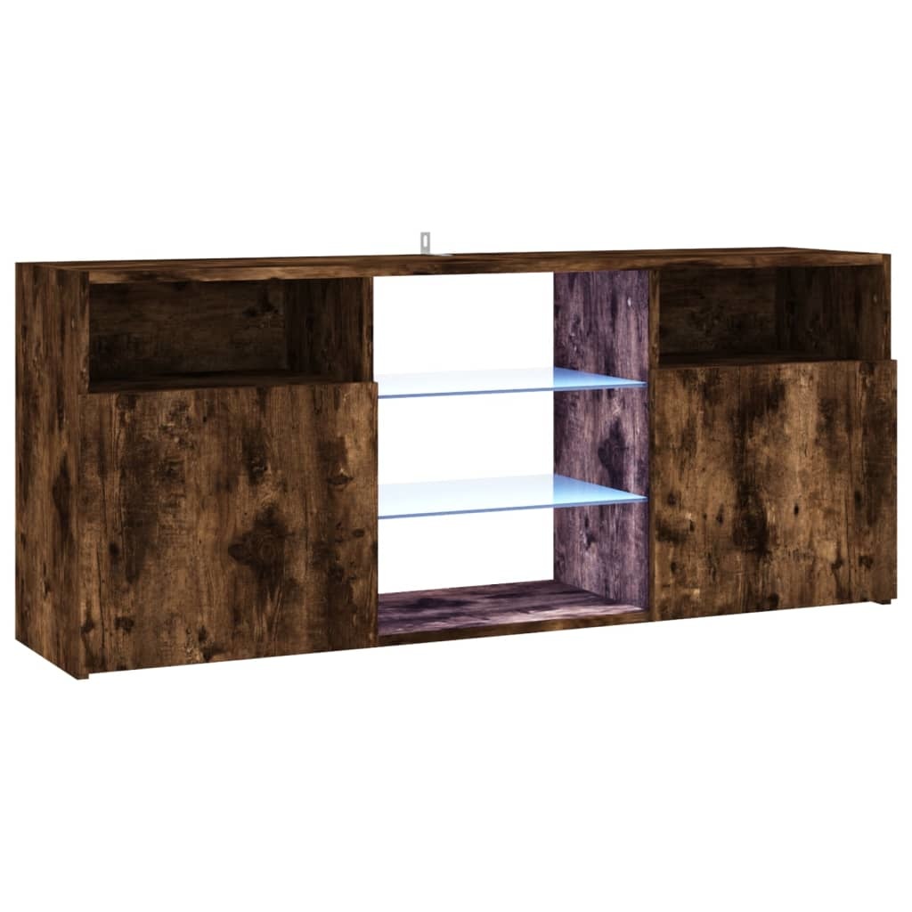 Tv-meubel met LED-verlichting 120x30x50 cm gerookt eikenkleurig