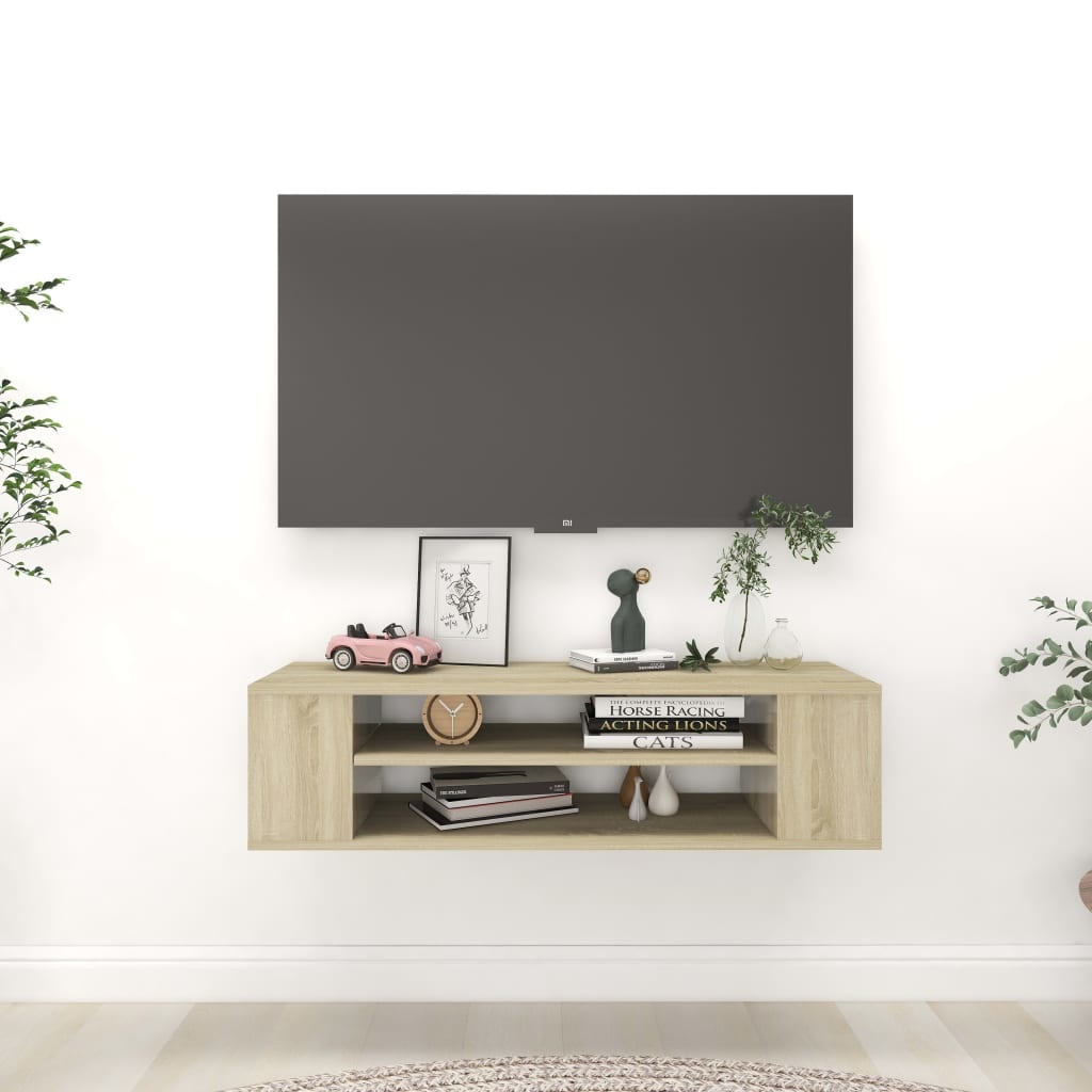 Tv-hangmeubel 100x30x26,5 cm spaanplaat sonoma eikenkleurig