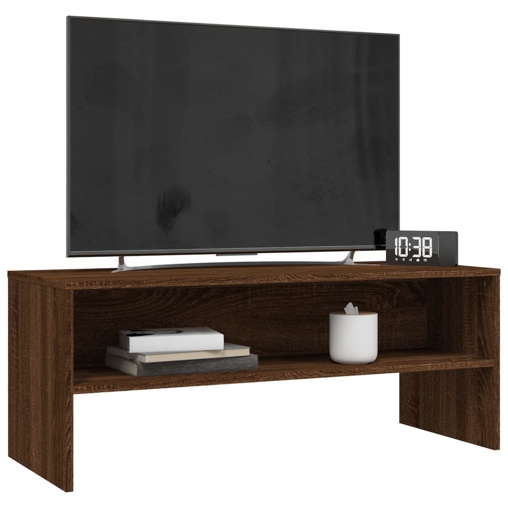 Tv-meubel 100x40x40 cm bewerkt hout bruineikenkleurig
