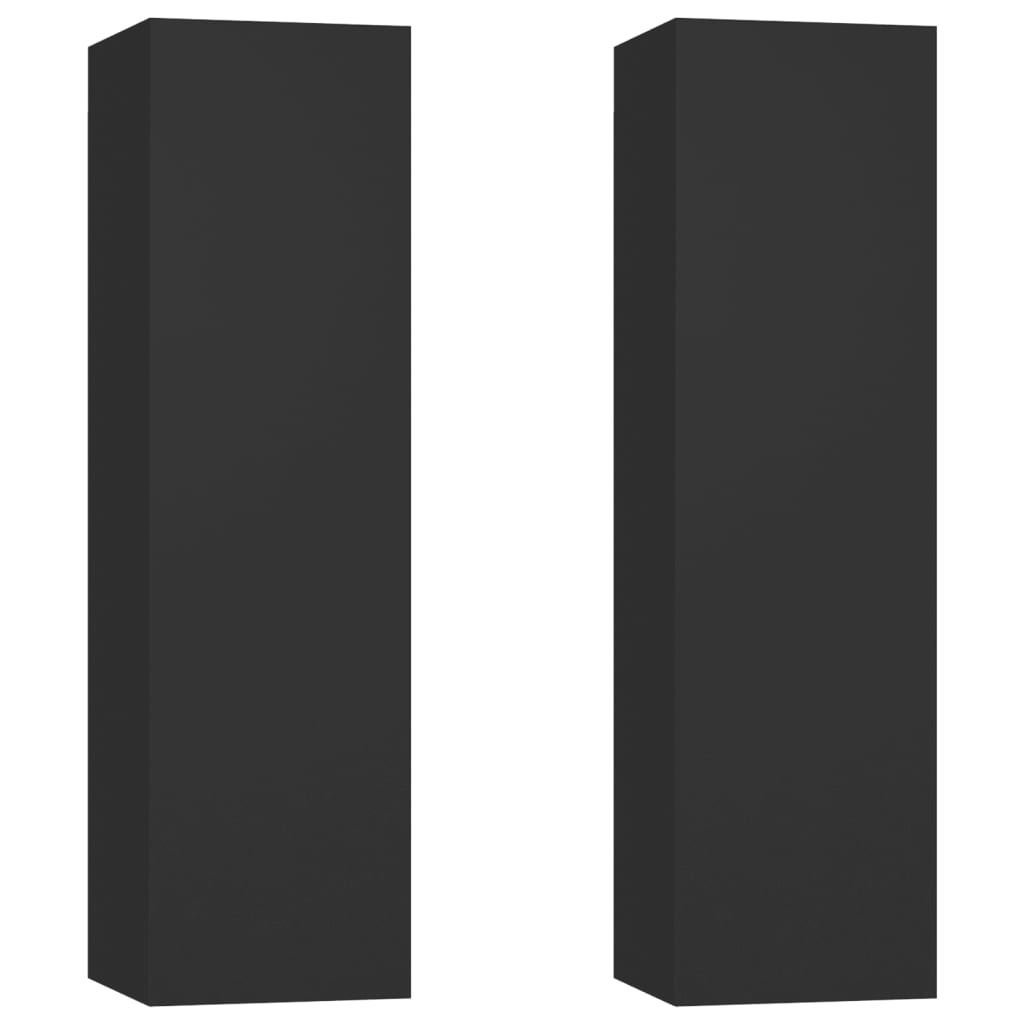 Tv-meubelen 2 st 30,5x30x110 cm spaanplaat zwart