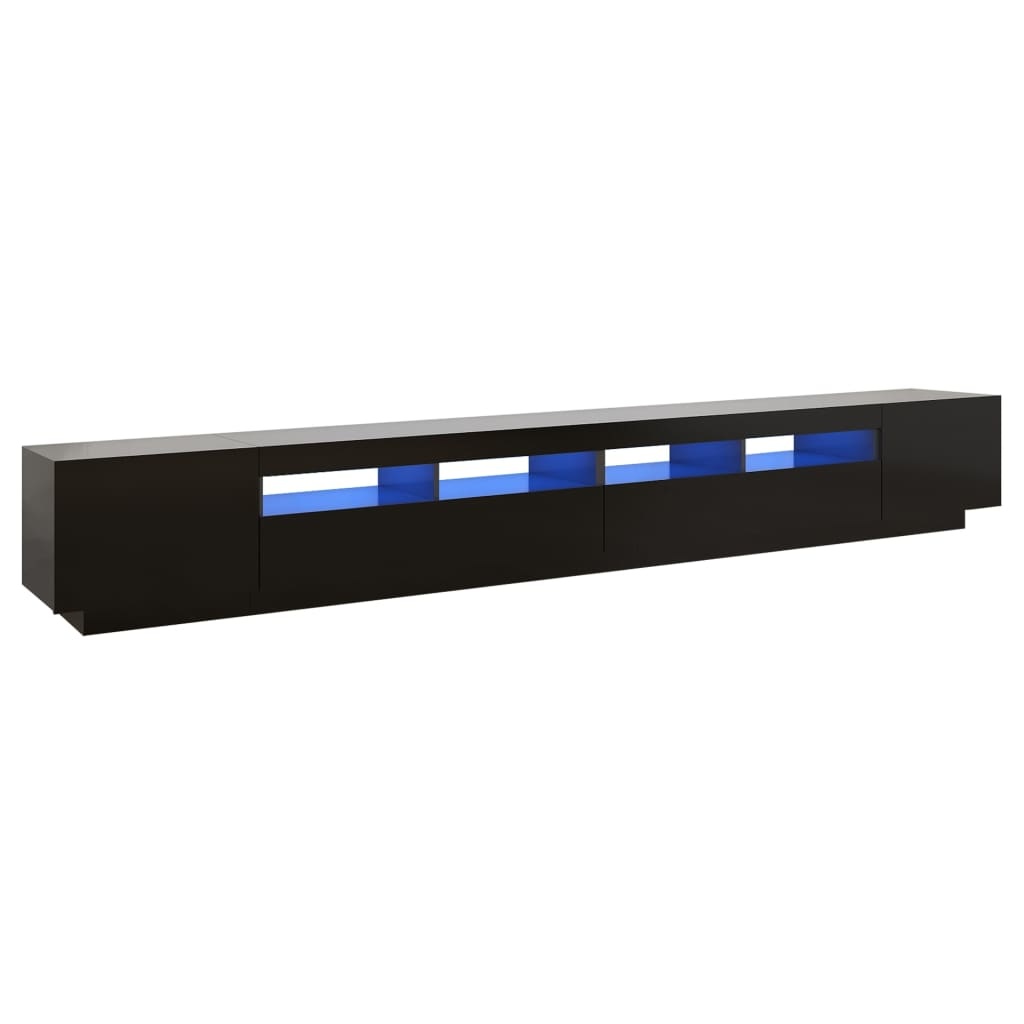 Tv-meubel met LED-verlichting 300x35x40 cm zwart