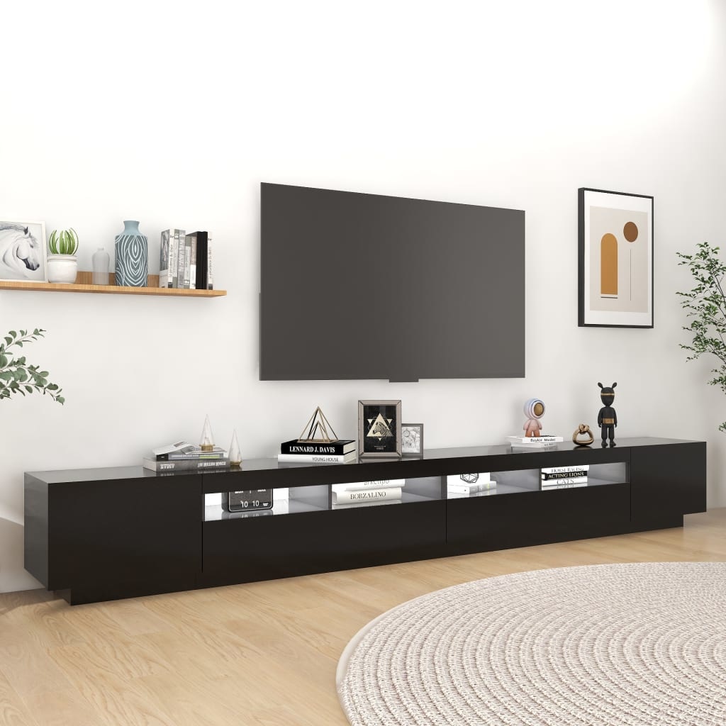 Tv-meubel met LED-verlichting 300x35x40 cm zwart