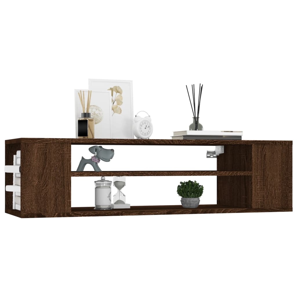 Tv-hangmeubel 100x30x26,5 cm bewerkt hout bruineikenkleurig
