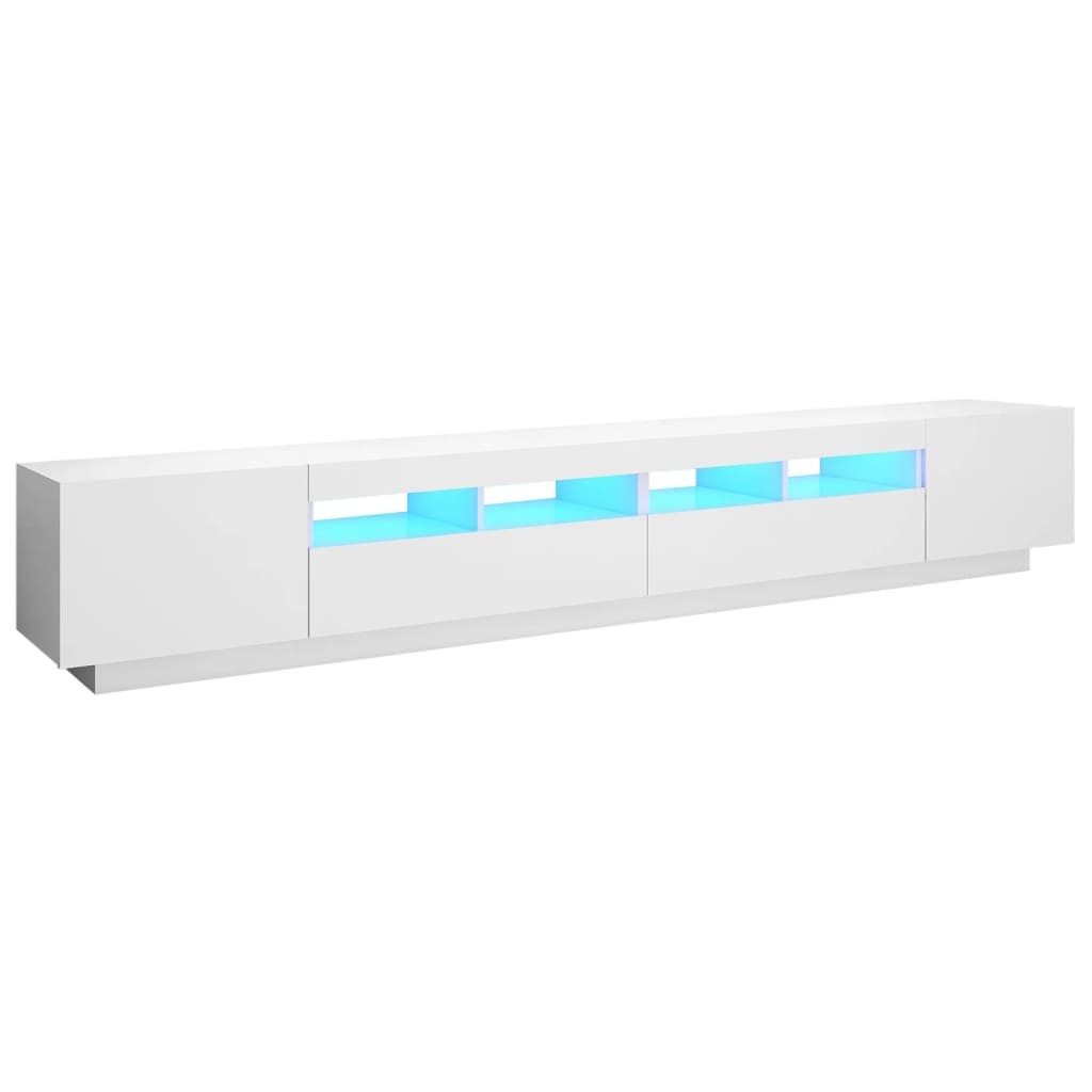Tv-meubel met LED-verlichting 260x35x40 cm wit