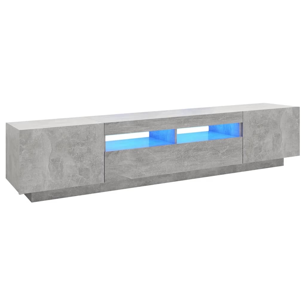 Tv-meubel met LED-verlichting 200x35x40 cm betongrijs