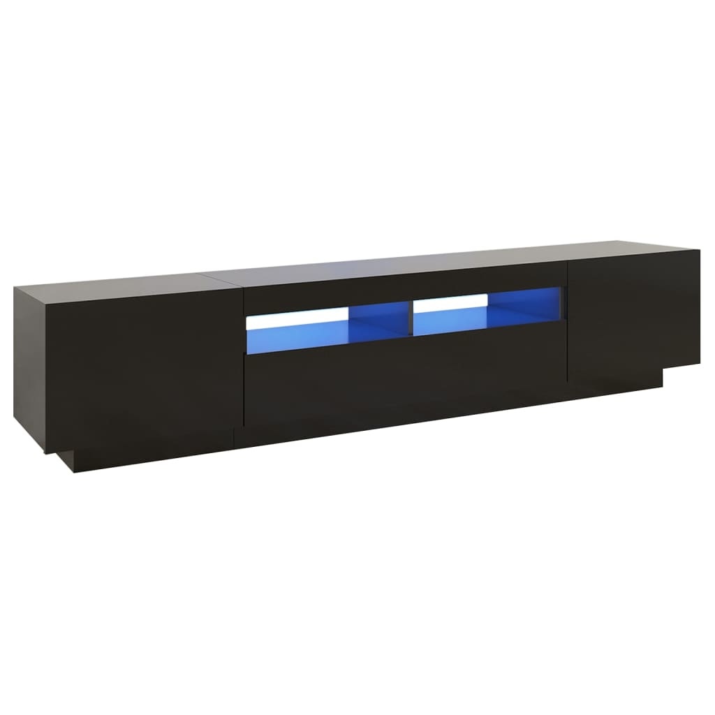 Tv-meubel met LED-verlichting 200x35x40 cm zwart