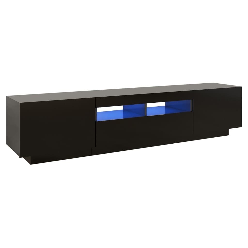 Tv-meubel met LED-verlichting 180x35x40 cm zwart
