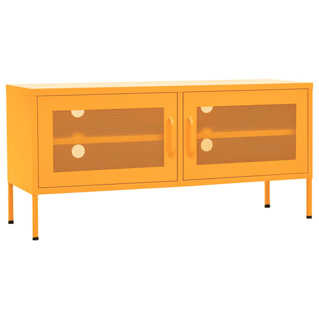 Tv-meubel 105x35x50 cm staal mosterdgeel