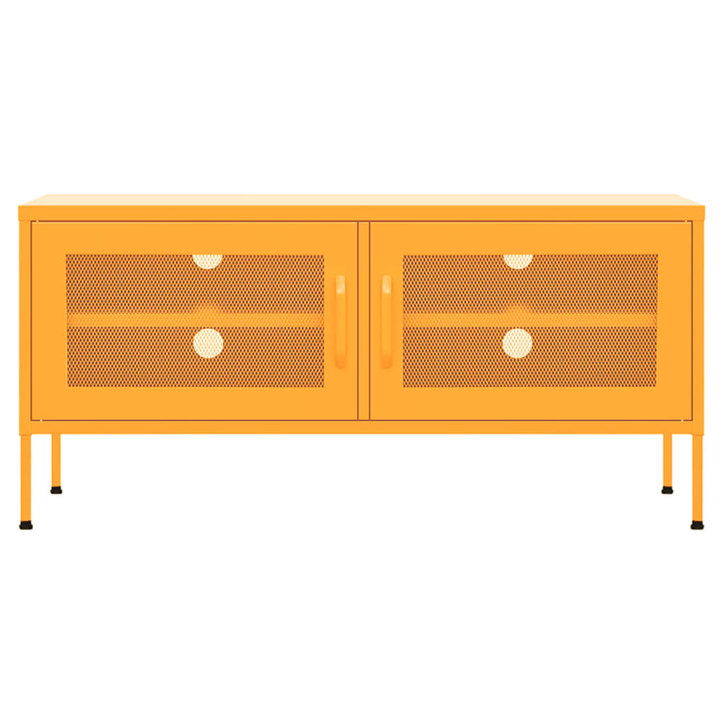 Tv-meubel 105x35x50 cm staal mosterdgeel
