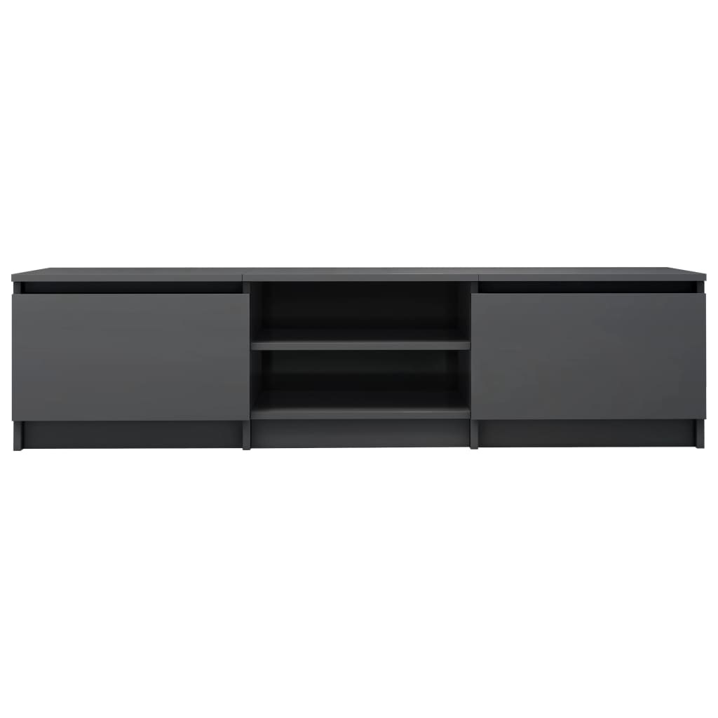Tv-meubel 140x40x35,5 cm bewerkt hout hoogglans grijs