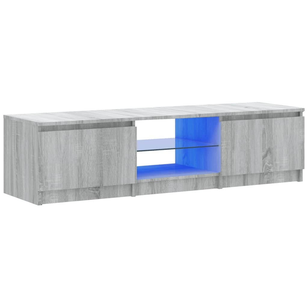 Tv-meubel met LED-verlichting 140x40x35,5 cm grijs sonoma eiken