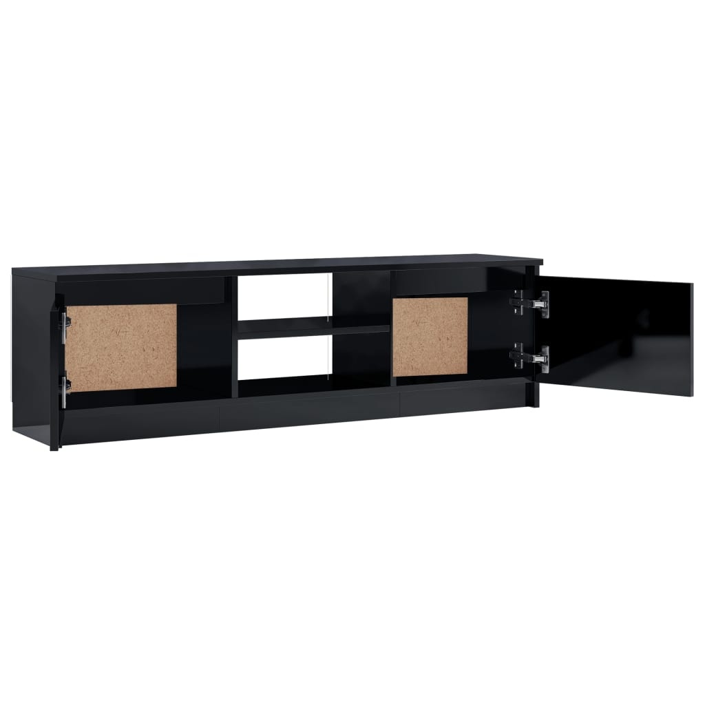 Tv-meubel 120x30x35,5 cm bewerkt hout hoogglans zwart