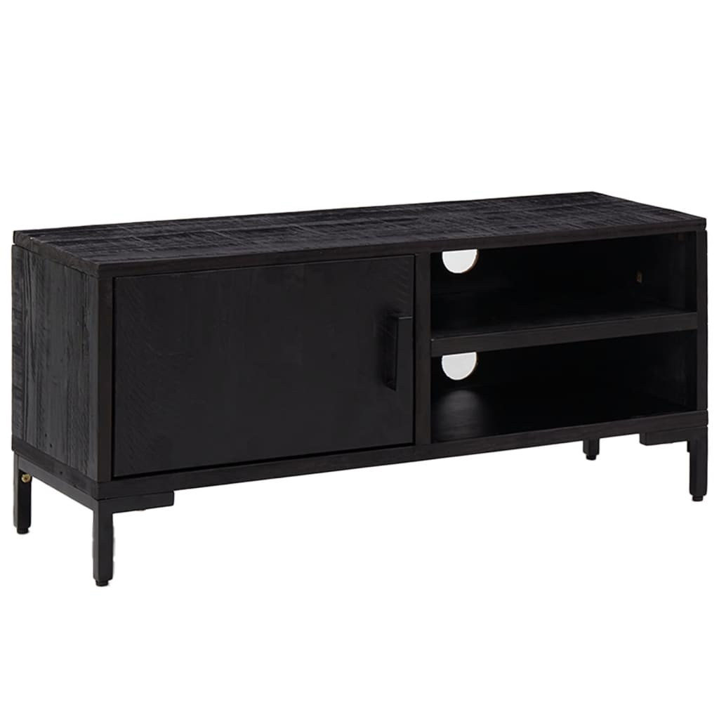 Tv-meubel 90x30x40 cm gerecycled massief grenenhout zwart