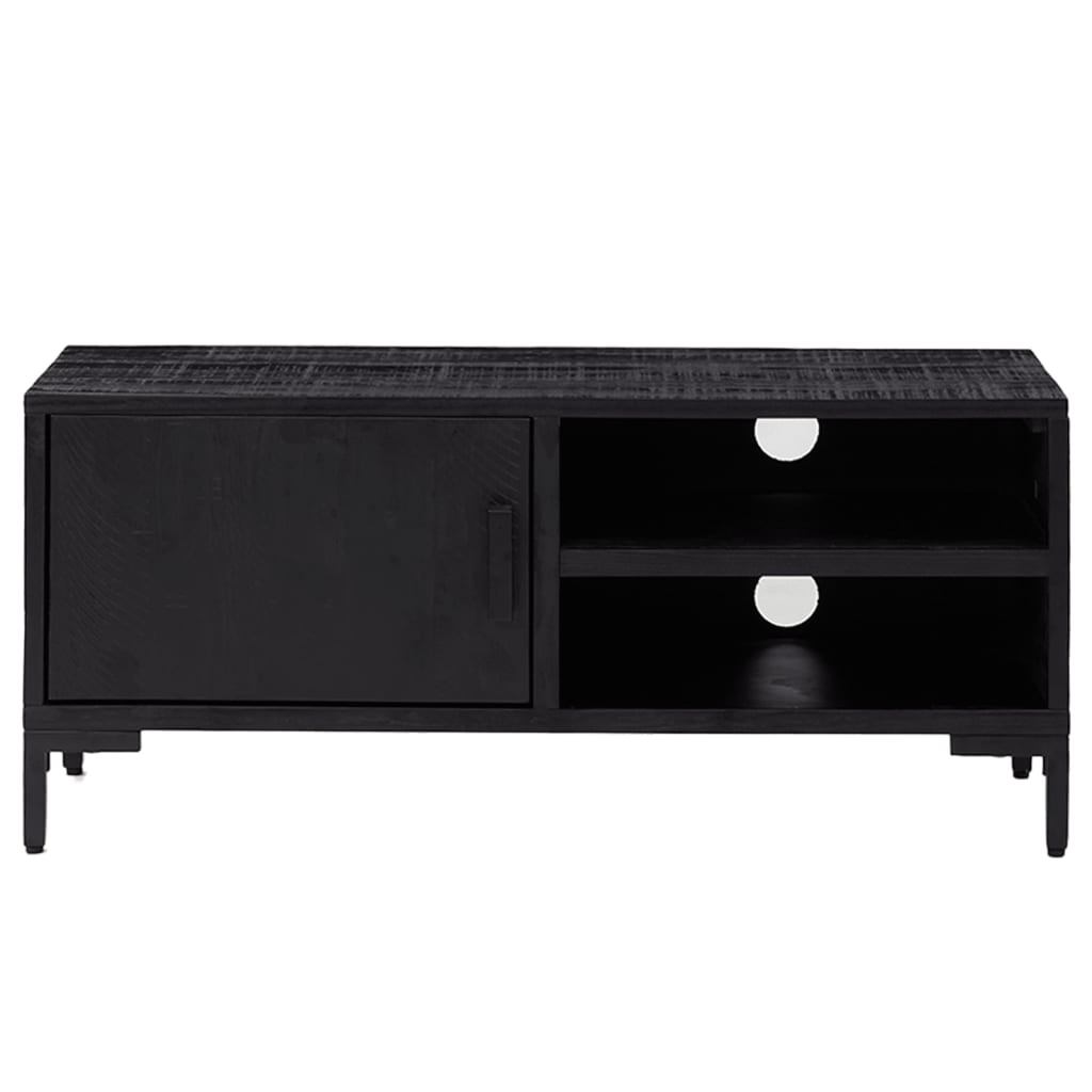 Tv-meubel 90x30x40 cm gerecycled massief grenenhout zwart