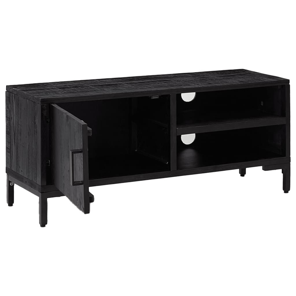 Tv-meubel 90x30x40 cm gerecycled massief grenenhout zwart