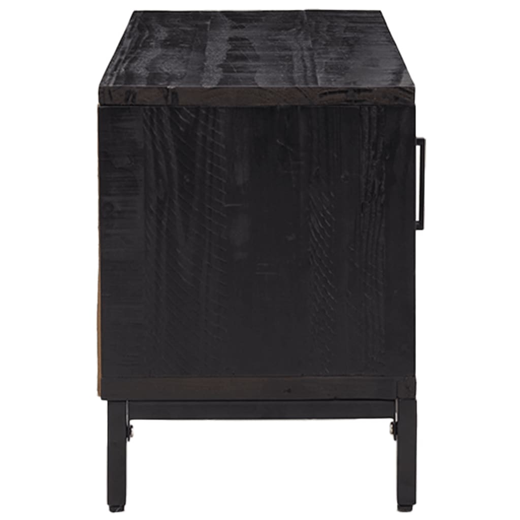 Tv-meubel 90x30x40 cm gerecycled massief grenenhout zwart