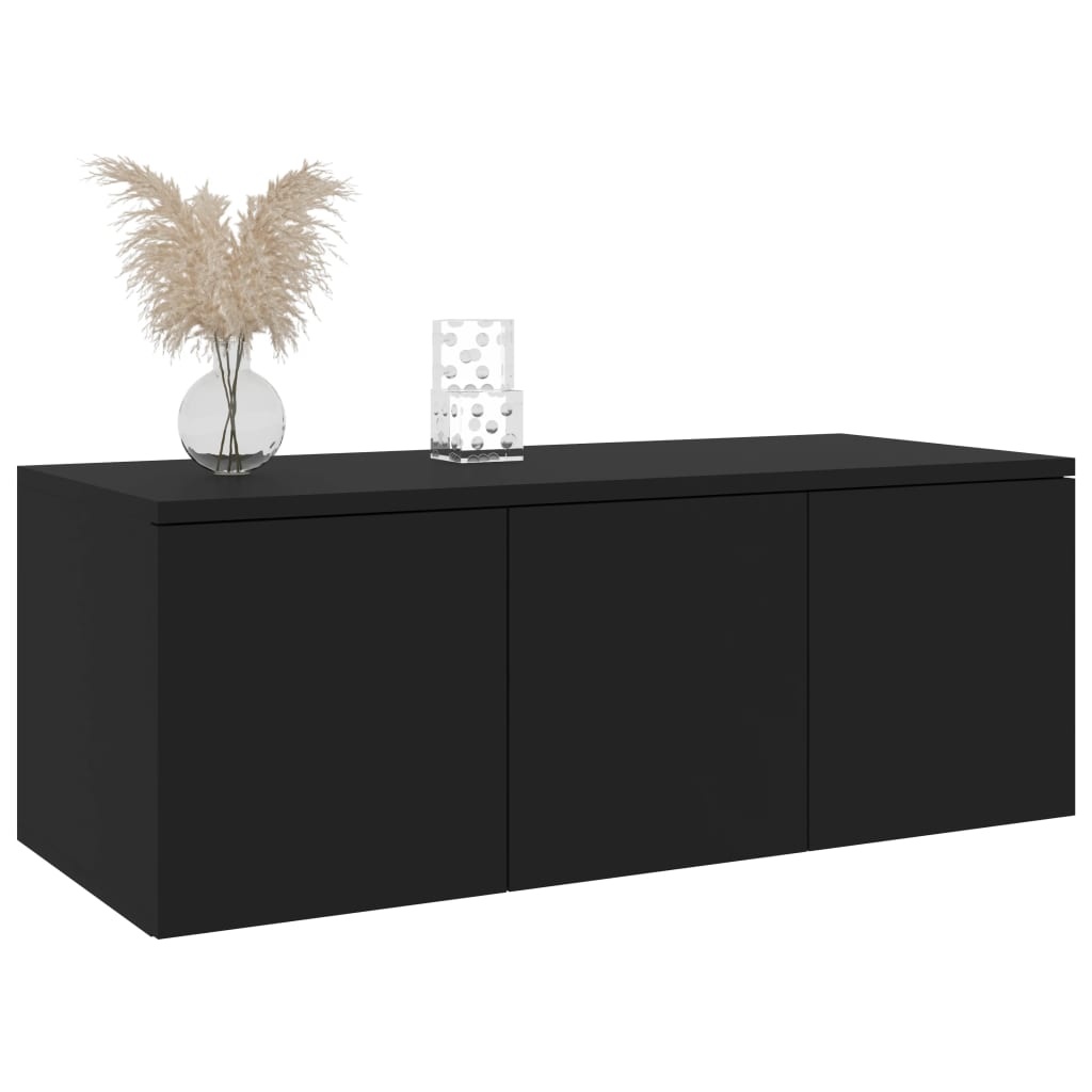 Tv-meubel 80x34x30 cm spaanplaat zwart