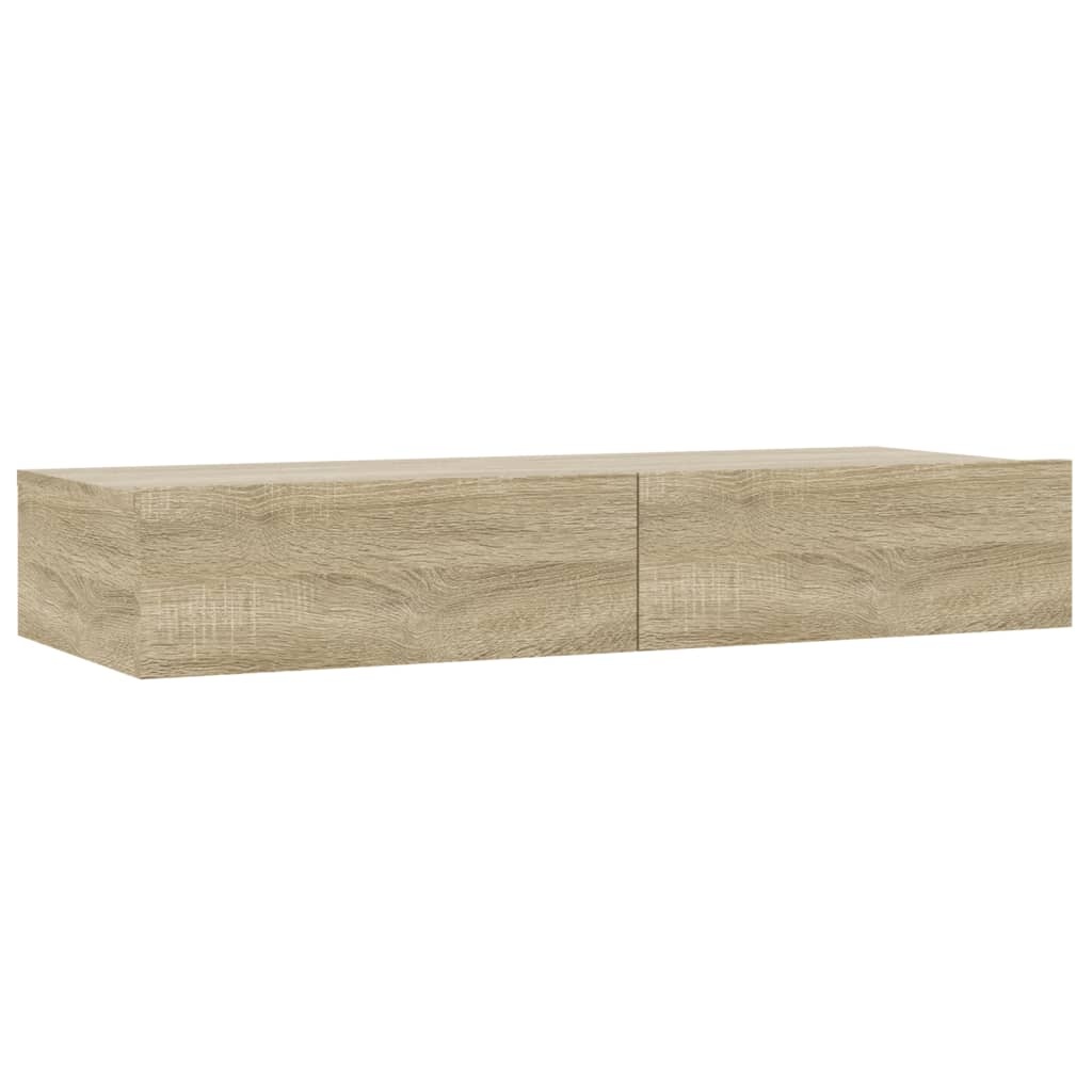 Tv-meubel met LED-verlichting 90x35x15,5 cm sonoma eikenkleurig