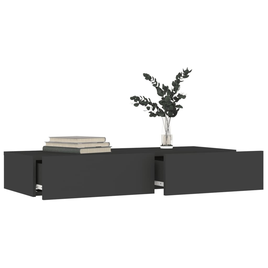 Tv-meubel met LED-verlichting 90x35x15,5 cm grijs